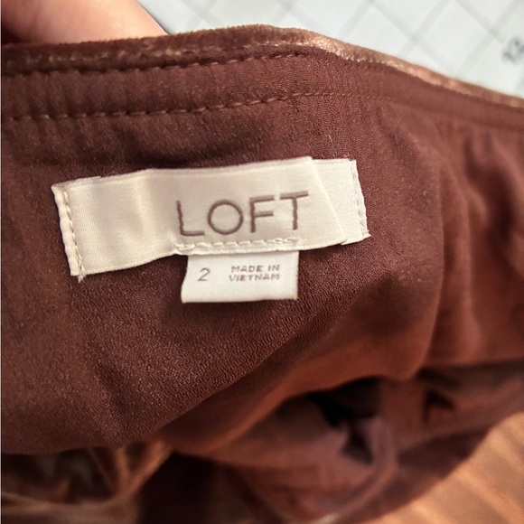 LOFT velvet Dark Brown A-Line Skirt - Picture 2 of 5